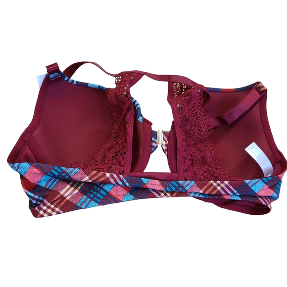New with Tags Cacique Red Plaid Bra 38D - Picture 2 of 6